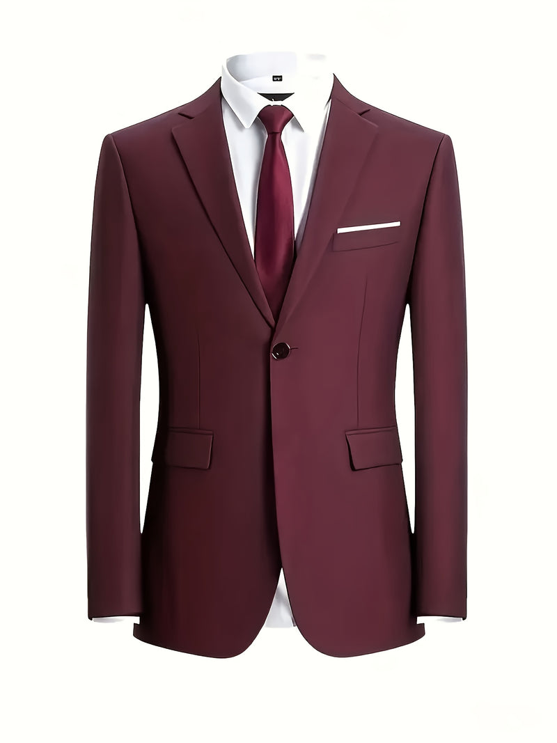 Men's 2pcs Suit, Including a Blazer And Trousers.