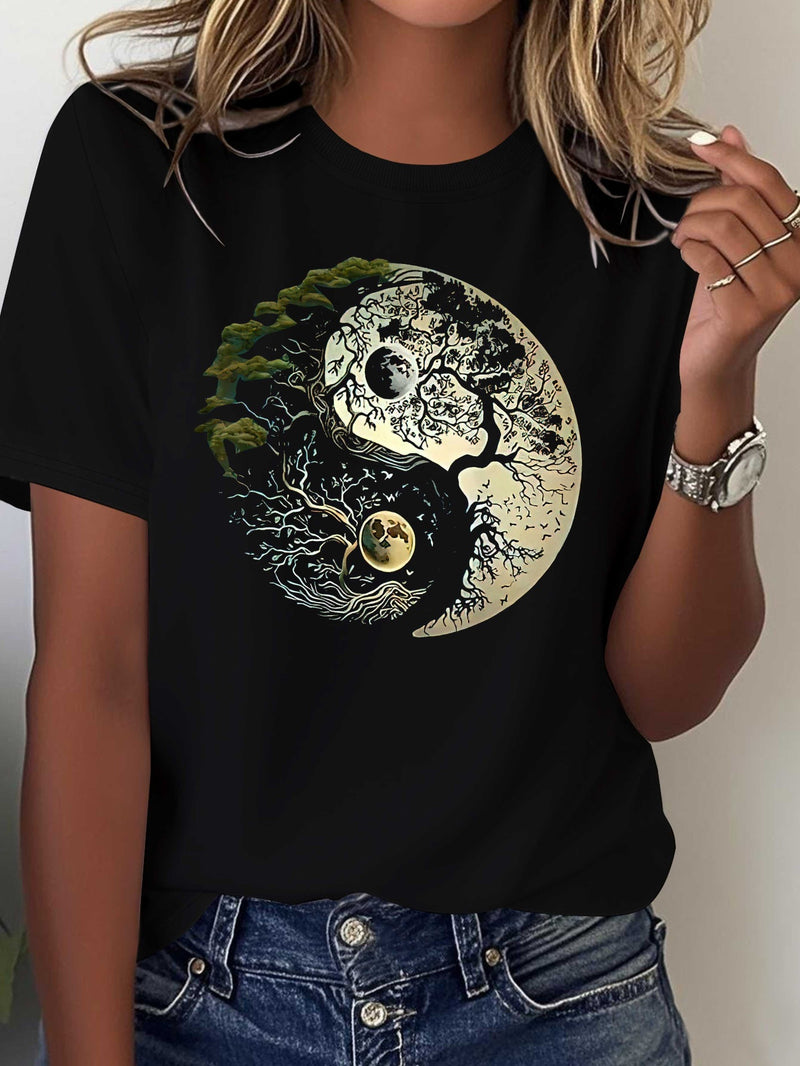 Women's Tai Chi Yin Yang Symbol T-Shirt.