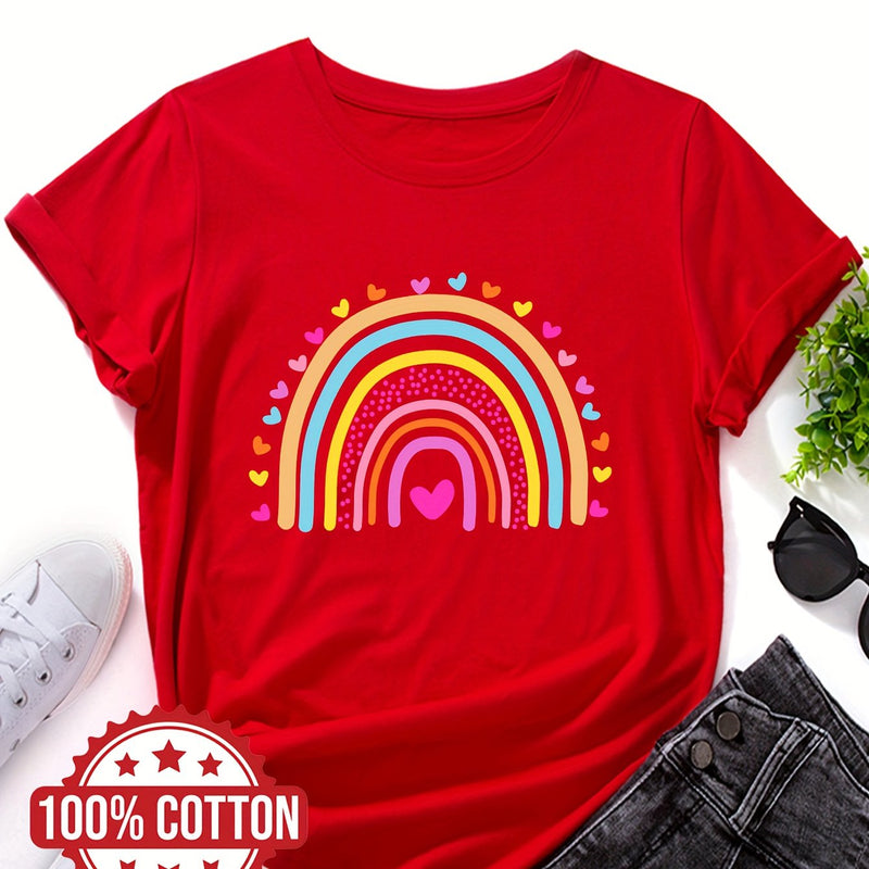 Women’s Rainbow and Love Print T-shirt.