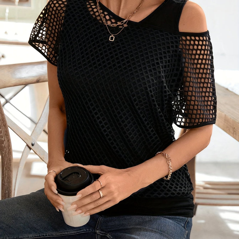 Women’s Fashion Mesh 2-in-1 Look Tank Top.