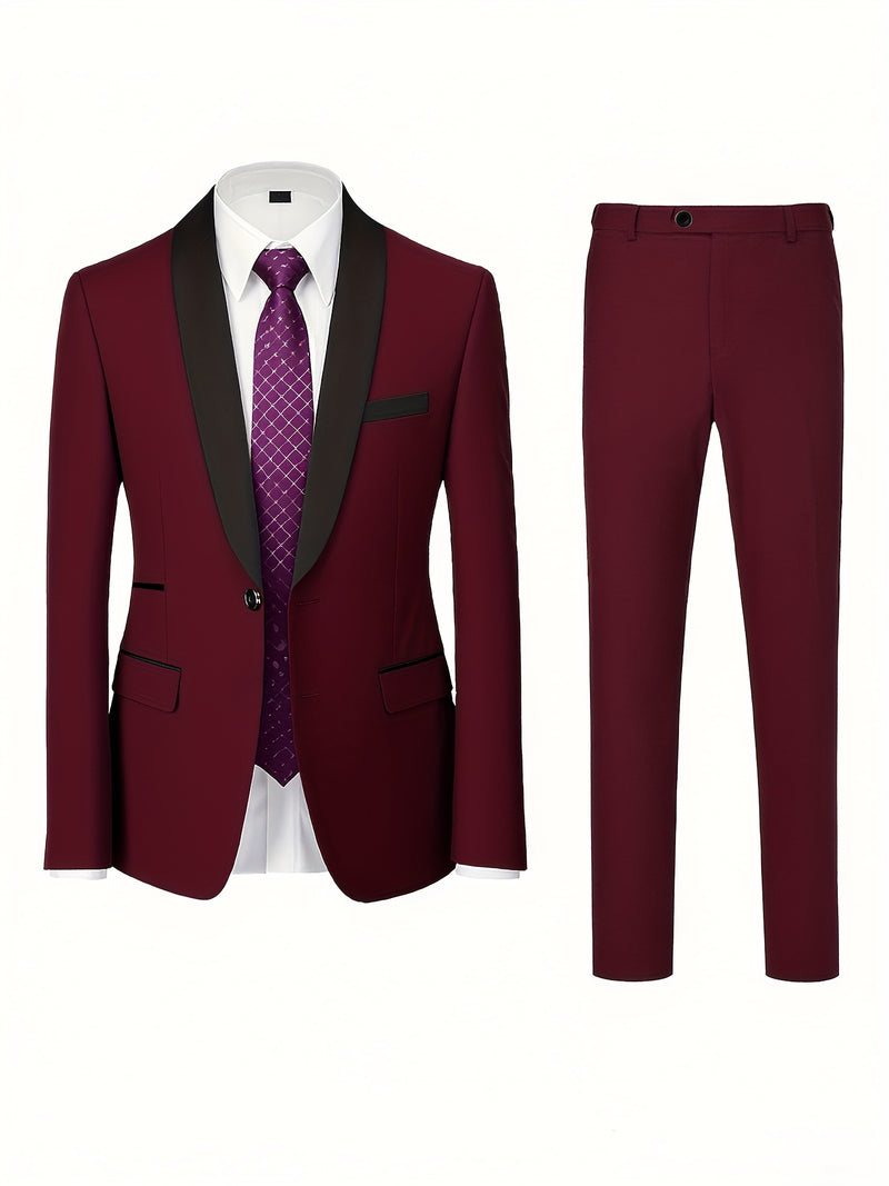 Men'S Premium Two-Piece Suit, Plus-Size Suit Set with Pants.