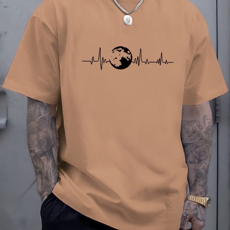 Plus Size Men’s Summer Short-Sleeve Graphic Print T-Shirt.