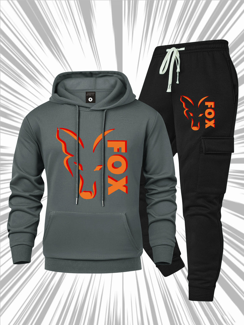 Men's Casual 2pcs Set, Fashion Long Sleeve Streetwear Hoodie.