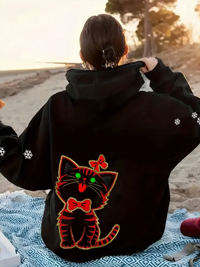 Women’s Kitten Butterfly Cat Paw Print Hoodie.