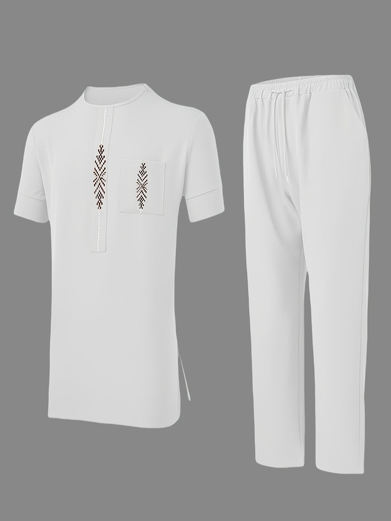 Men'S African Dashiki Short-Sleeve Set Featuring a Comfortable.