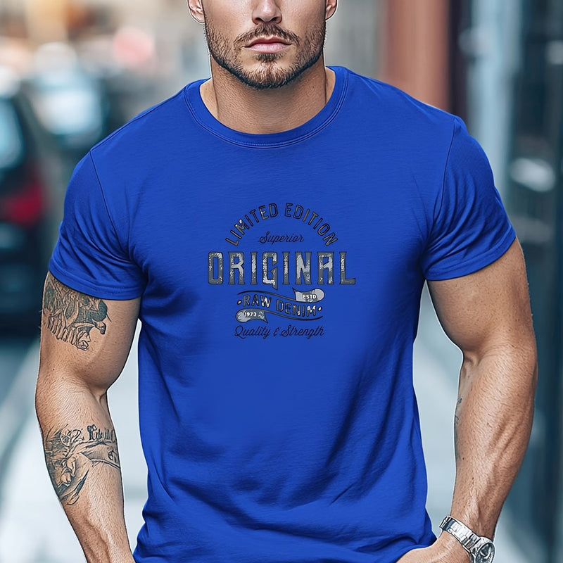 Men's Solid Color Short Sleeve T-Shirt.