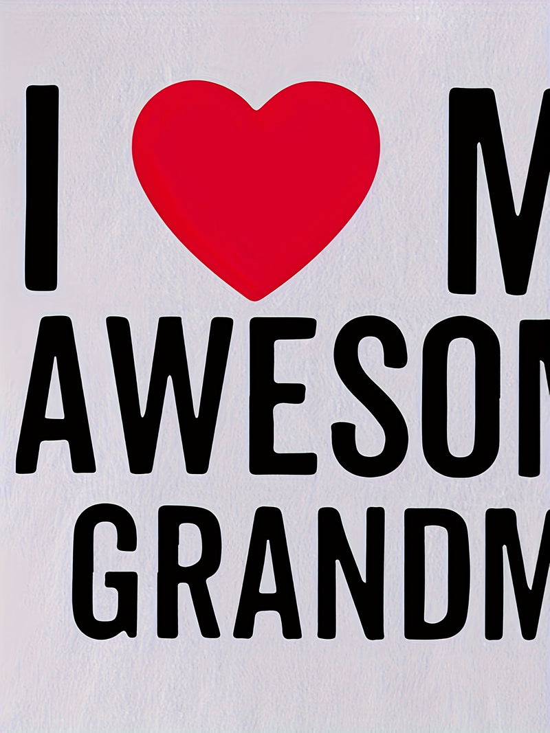 2pcs I Love My Awesome Grandma, I Love My Awesome Grandpa Letter.