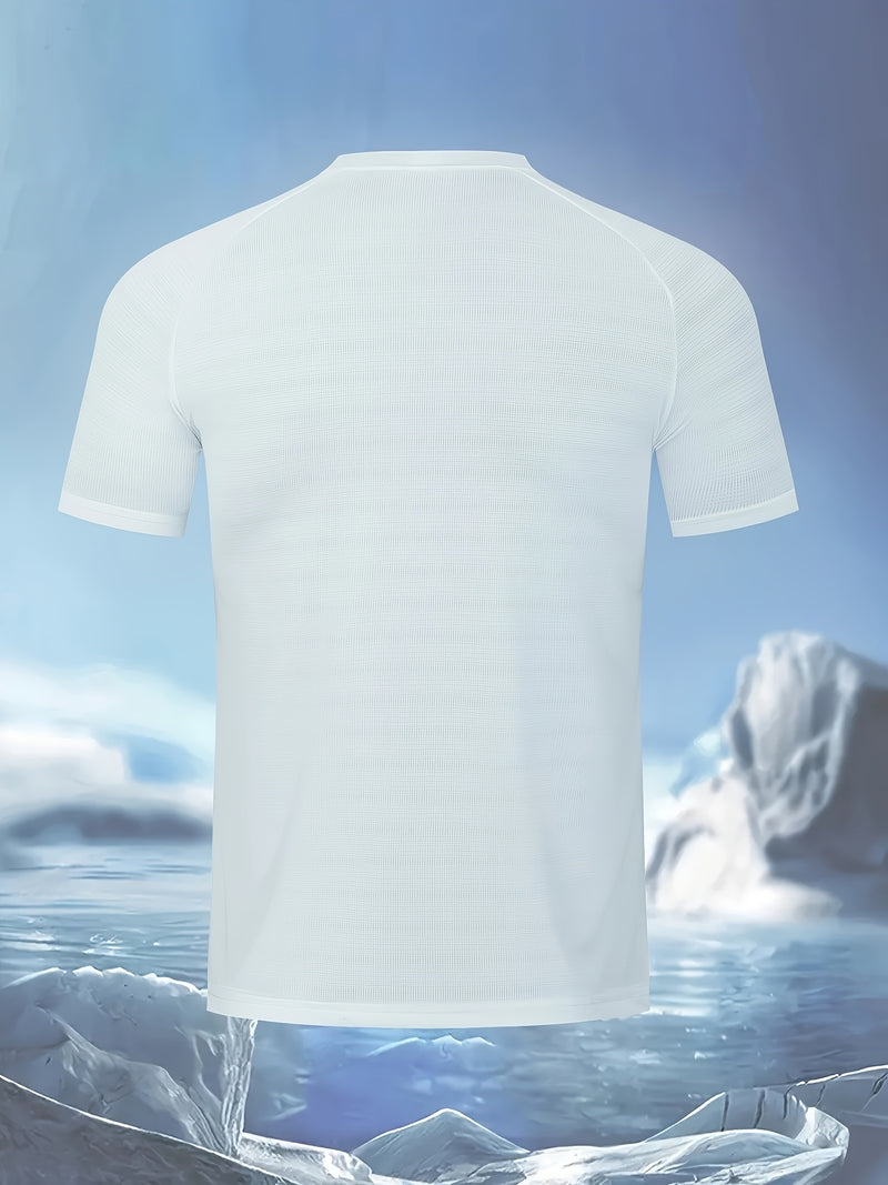Men's Quick-Dry Ice Cooling Short Sleeve T-Shirt.
