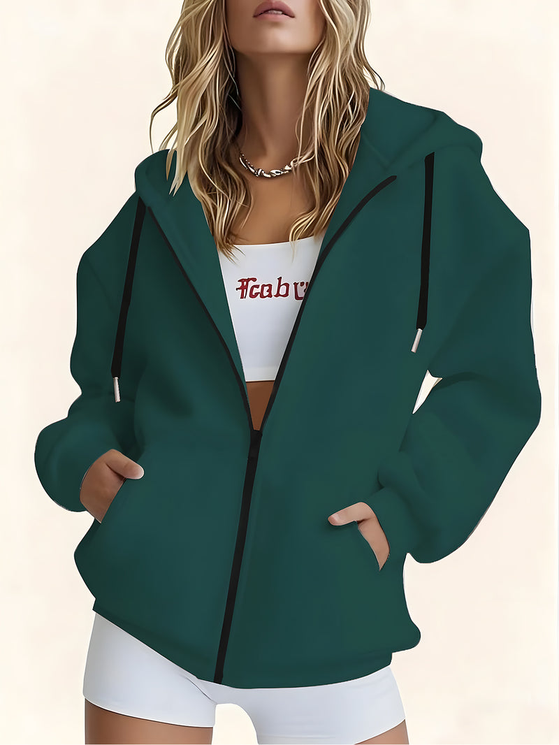 Women's Casual Zip-Up Hoodie.