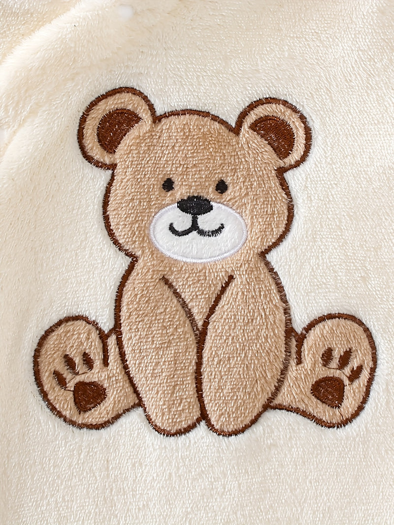 Baby Boy Outdoor Autumn Winter New Bear Embroidery Pattern.