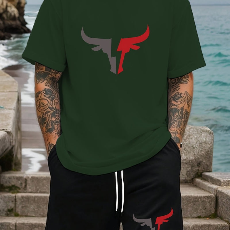 Men's Plus Size Summer Casual Short Sleeve T-Shirt.