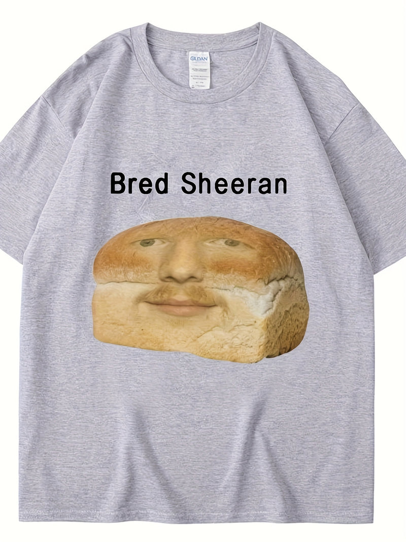 Men’s New Stylish And Funny Bread Sheeran Meme Print T-Shirt.