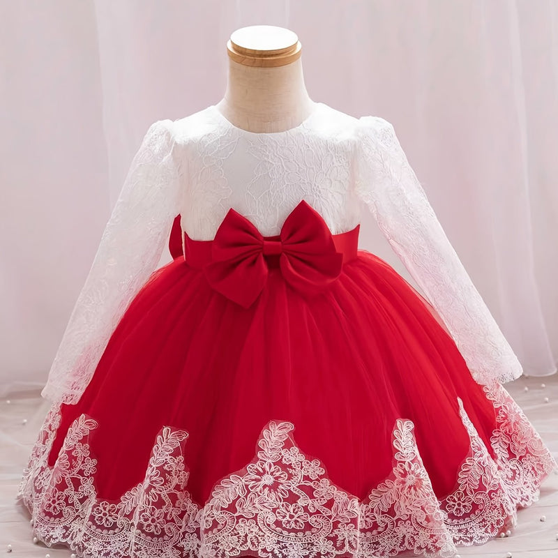 New Bow Children's Dress, Infant & Toddler Christening Gown.