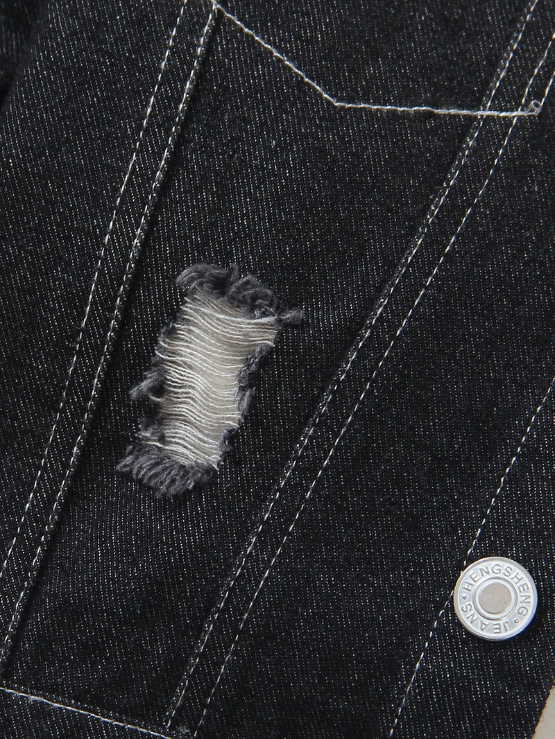 Boys Spring/Autumn Denim Long Sleeve with Elastic Waist and Ripped Jeans.