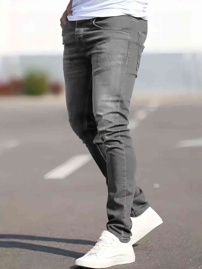 Men's Casual Slim Fit Stretch Denim Pants.