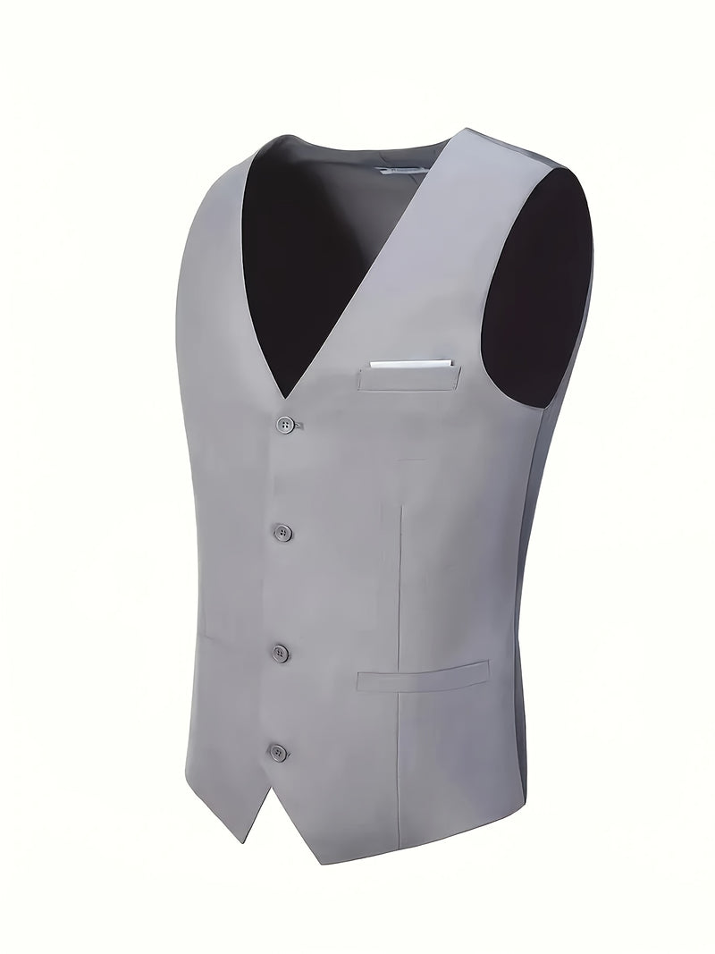 3pcs Men's Suit Set, All-Season Business Wedding Party, Suit Jacket,