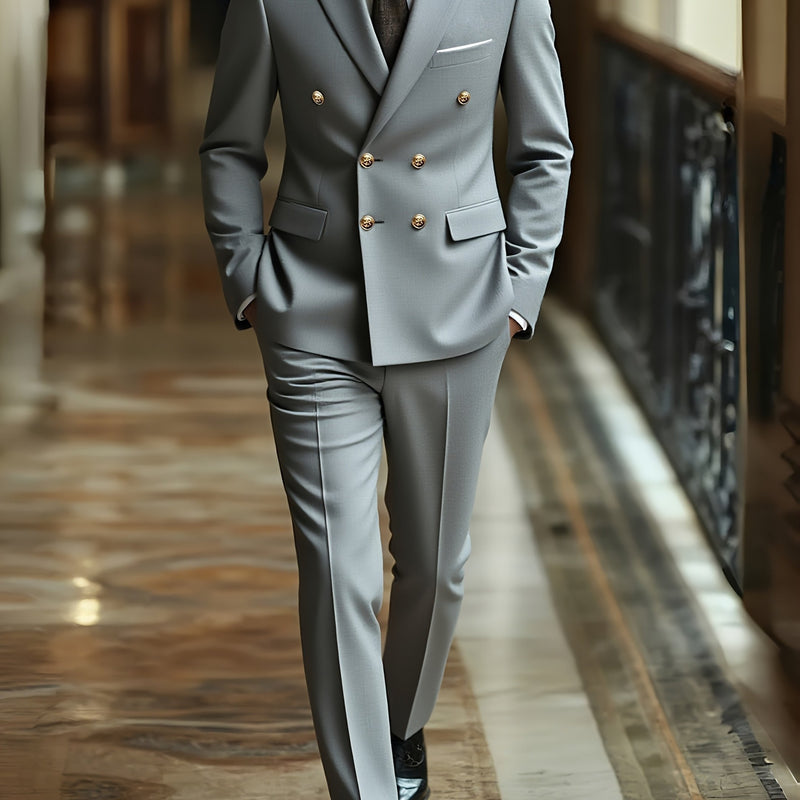 Men's 2pcs Suit Set, Jacket + Trousers - Stylish and High-Quality.