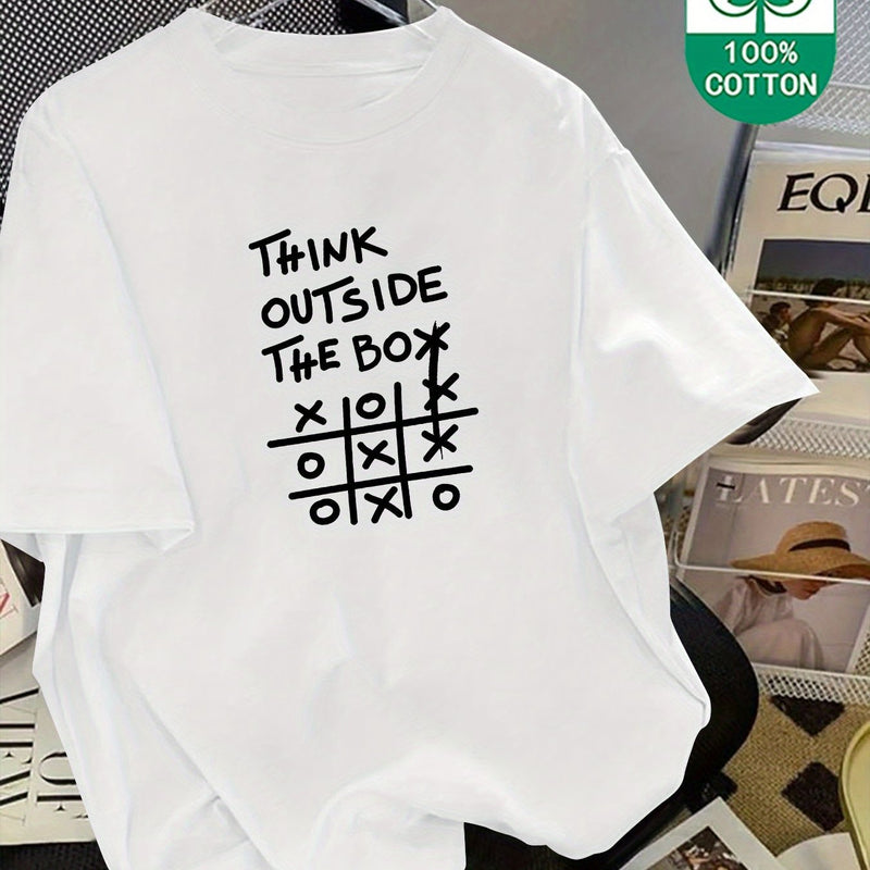 Men's Casual Versatile Trendy Round Neck Heavyweight Cotton T-Shirt.