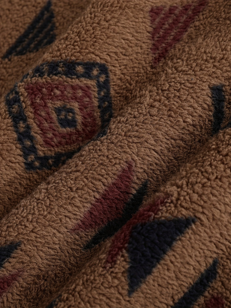 Men's Winter Set: Bohemian Pattern Warm Turn- Collar.