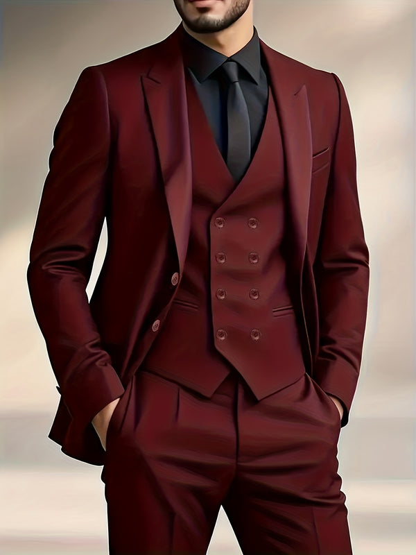 A Three-Piece Suit for Men Suitable for Weddings And Formal Occasions.