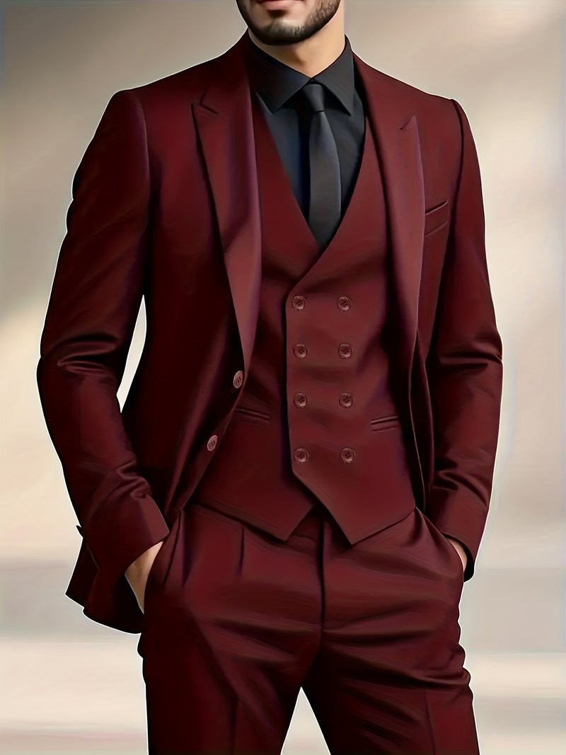 A Three-Piece Suit for Men Suitable for Weddings And Formal Occasions.