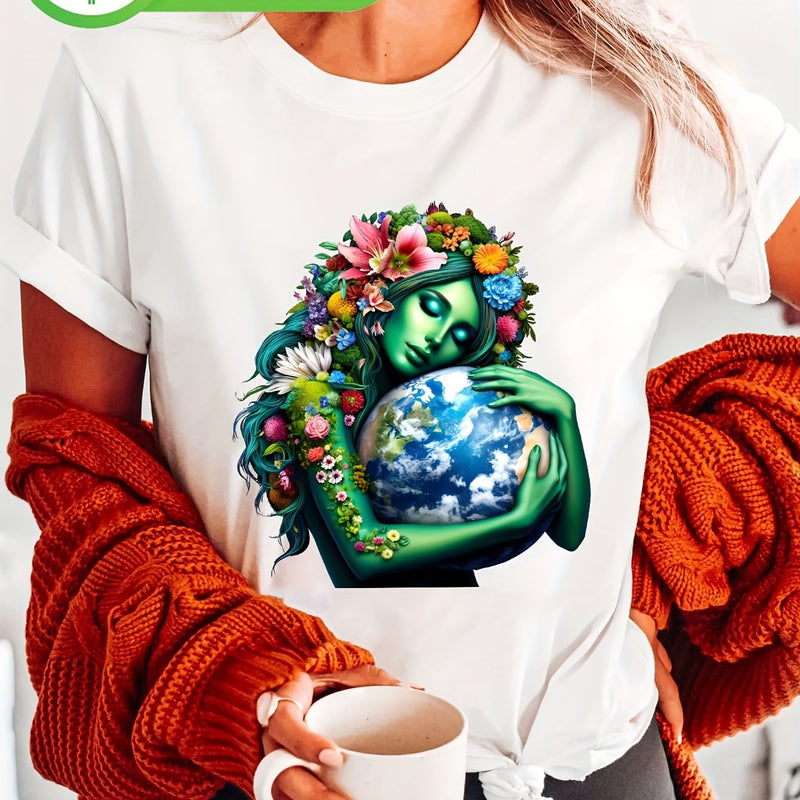 Women's Green Earth Day T-Shirt.