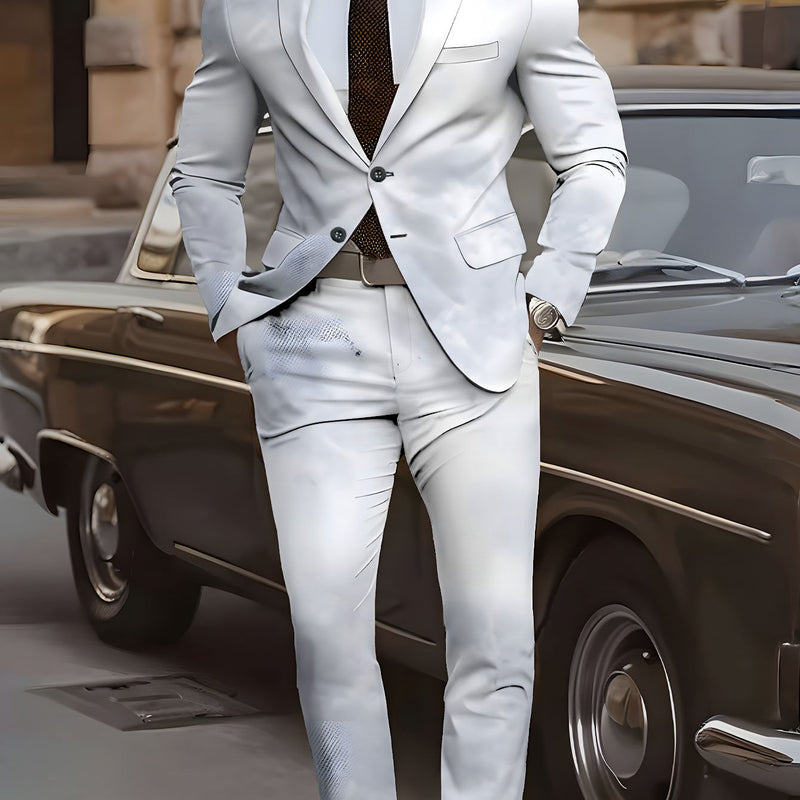 Men'S Suit Set Featuring a Blazer And Trousers.