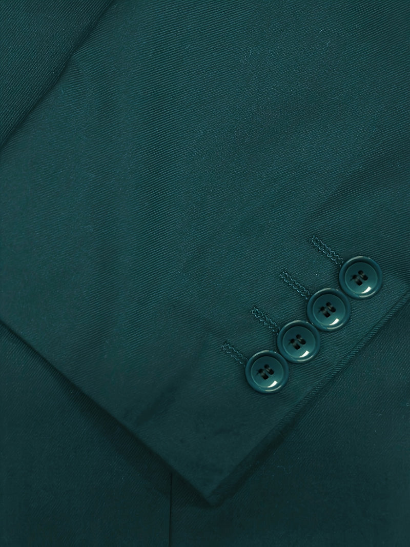 3pcs Men's Classic Solid Color Suit Set.