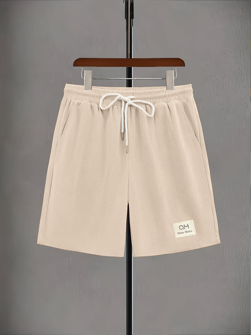 Men's Casual Shorts, Corduroy Drawstring Single-piece Shorts.