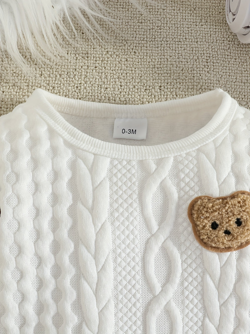 Winter Bear Onesie Clothing Set - Full-Body Long Sleeve & Pants.