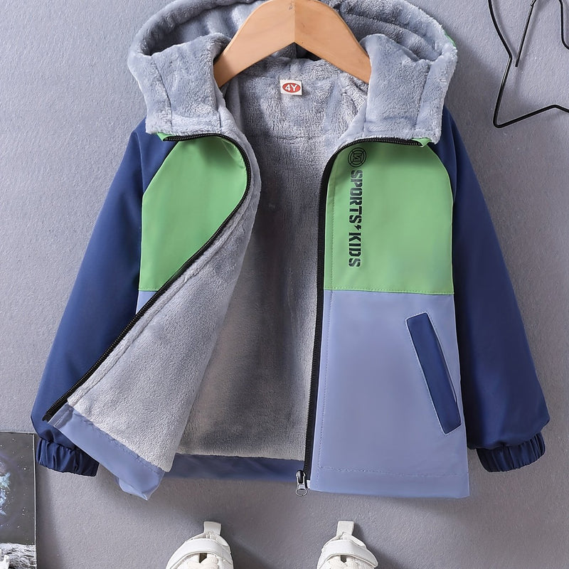 Boys' Casual Hooded Windbreaker Jacket.
