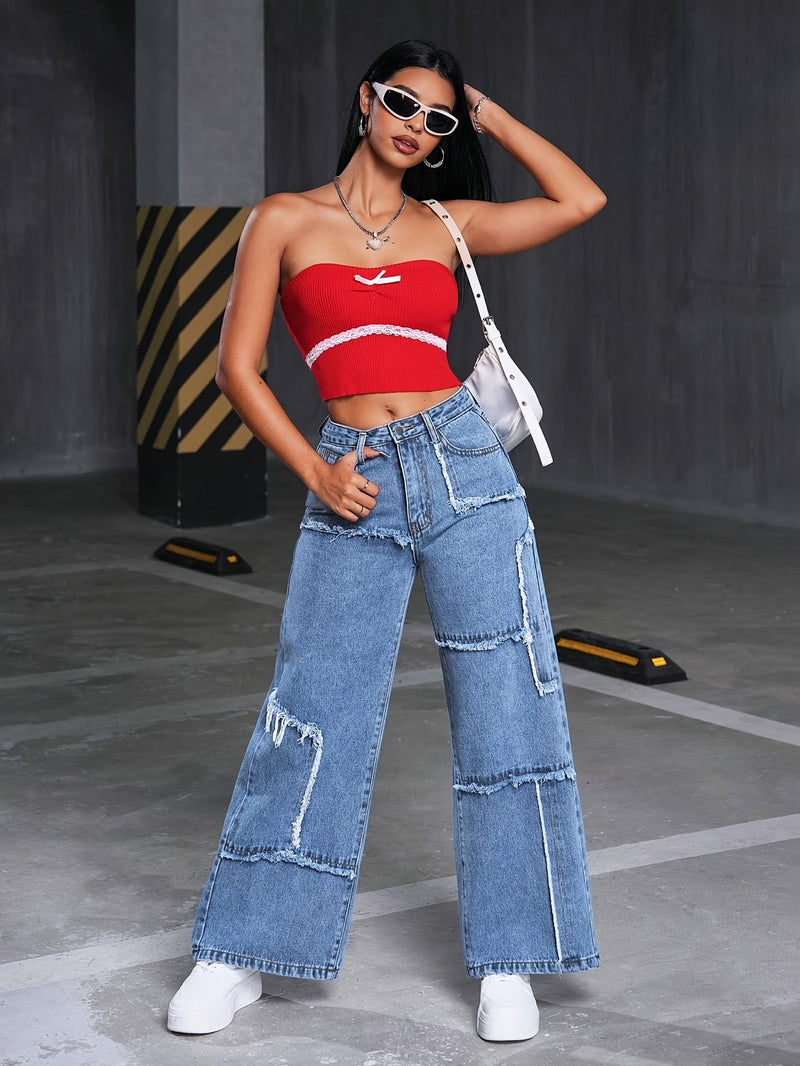 Women's Straight-Leg Wide-Leg Jeans.