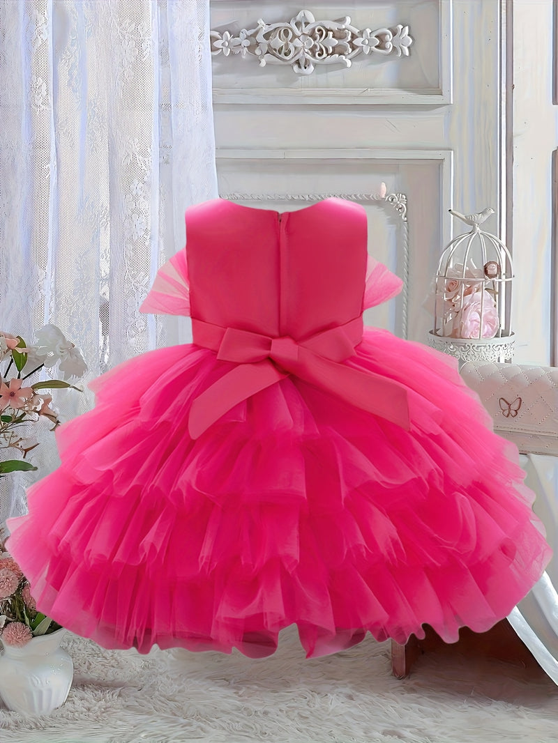 The Girl's Ethereal Puffy Dress, Perfect for a Baby's Birthday Party.