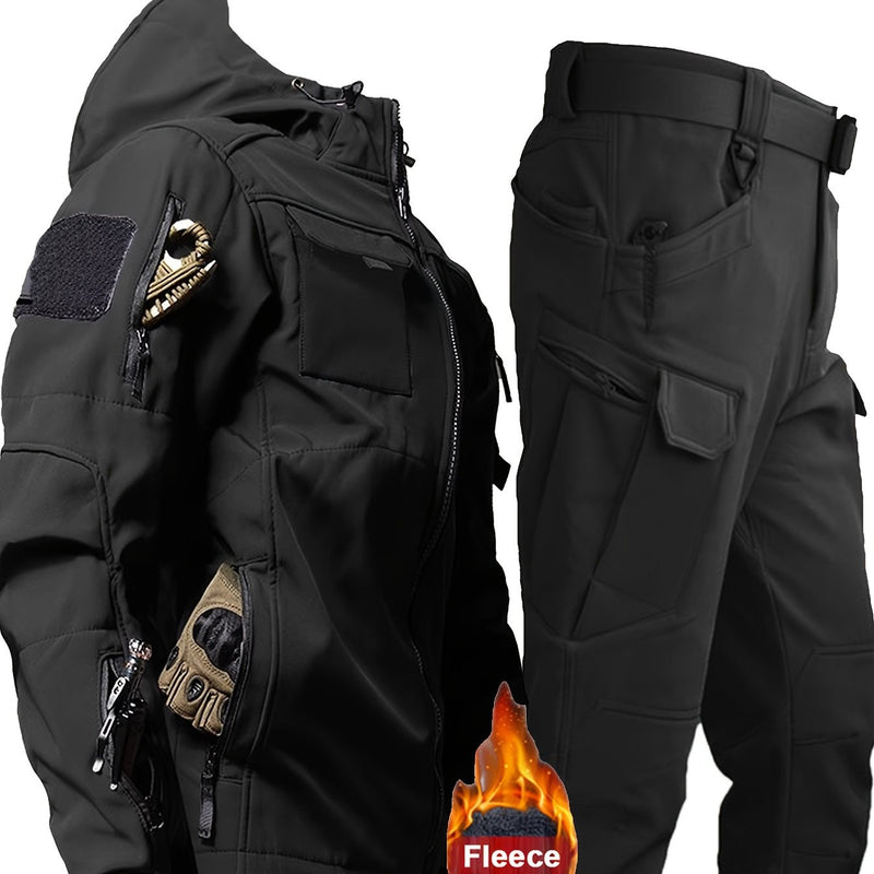 Autumn and Winter Men's  Fleece-Lined Two-Piece Set.