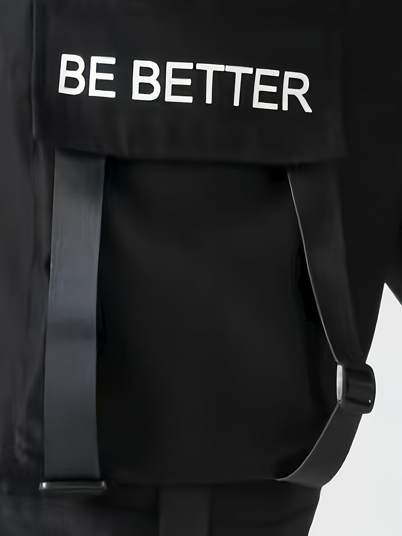 Men's Casual Work Pants with Letter Prints.