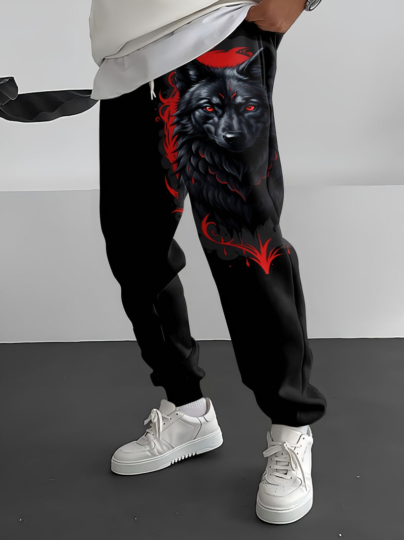 Hip-Hop 3D Digital Print Retro American Style Men's Sweatpants.