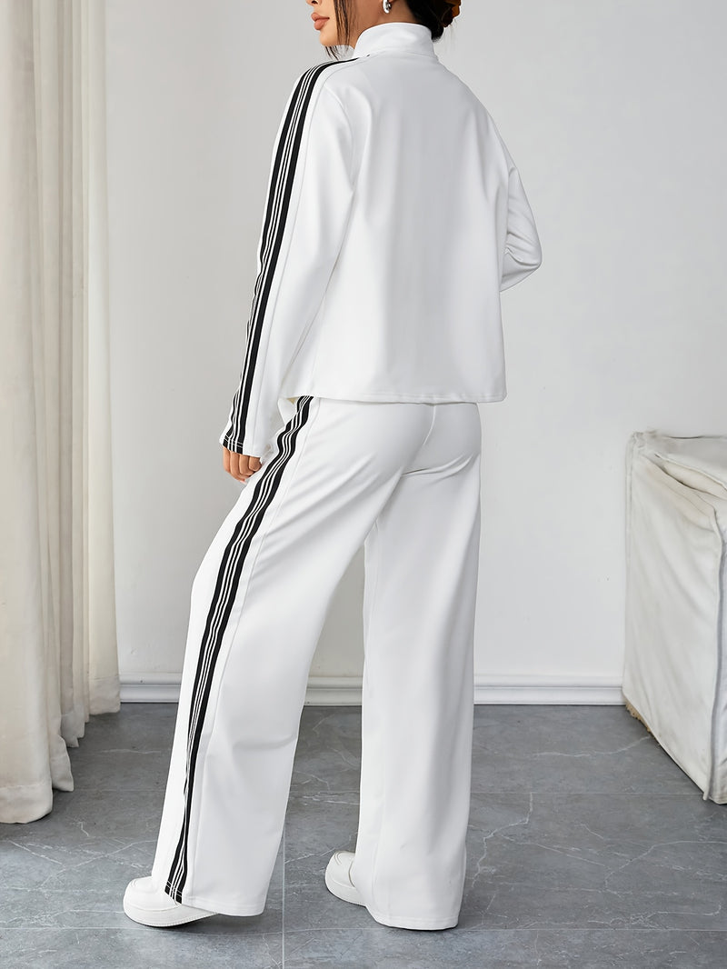 Women's 2pcs Set: Long-Sleeve Zipper Jacket and Long Pants.