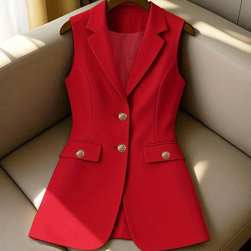 Ladies New Spring, Autumn And Winter Business Elegant Lapel Suit Vest.