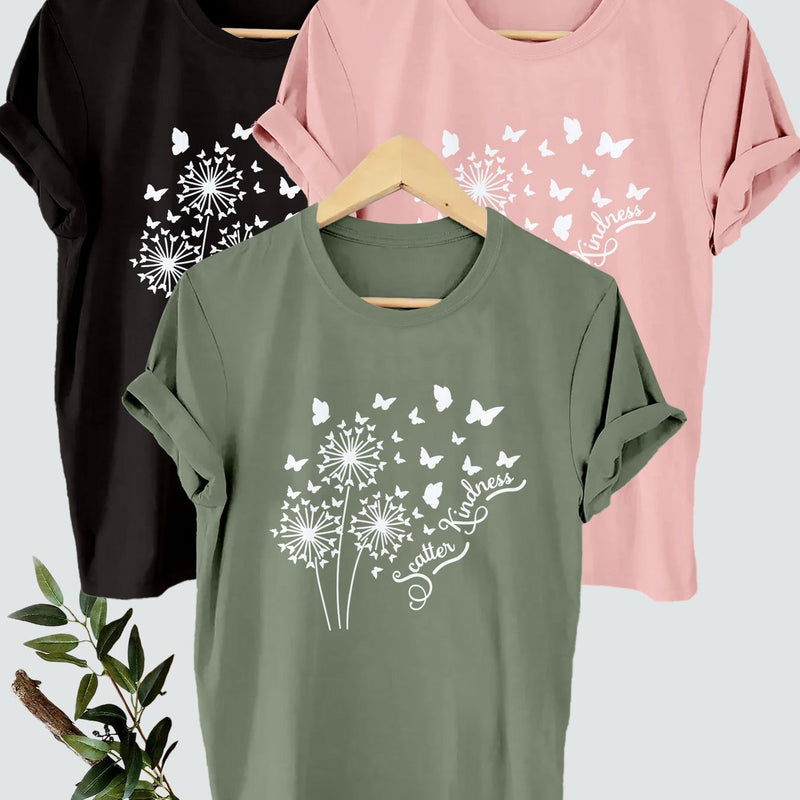 3 pcs Women’s Short-Sleeve Round-Neck T-Shirt.