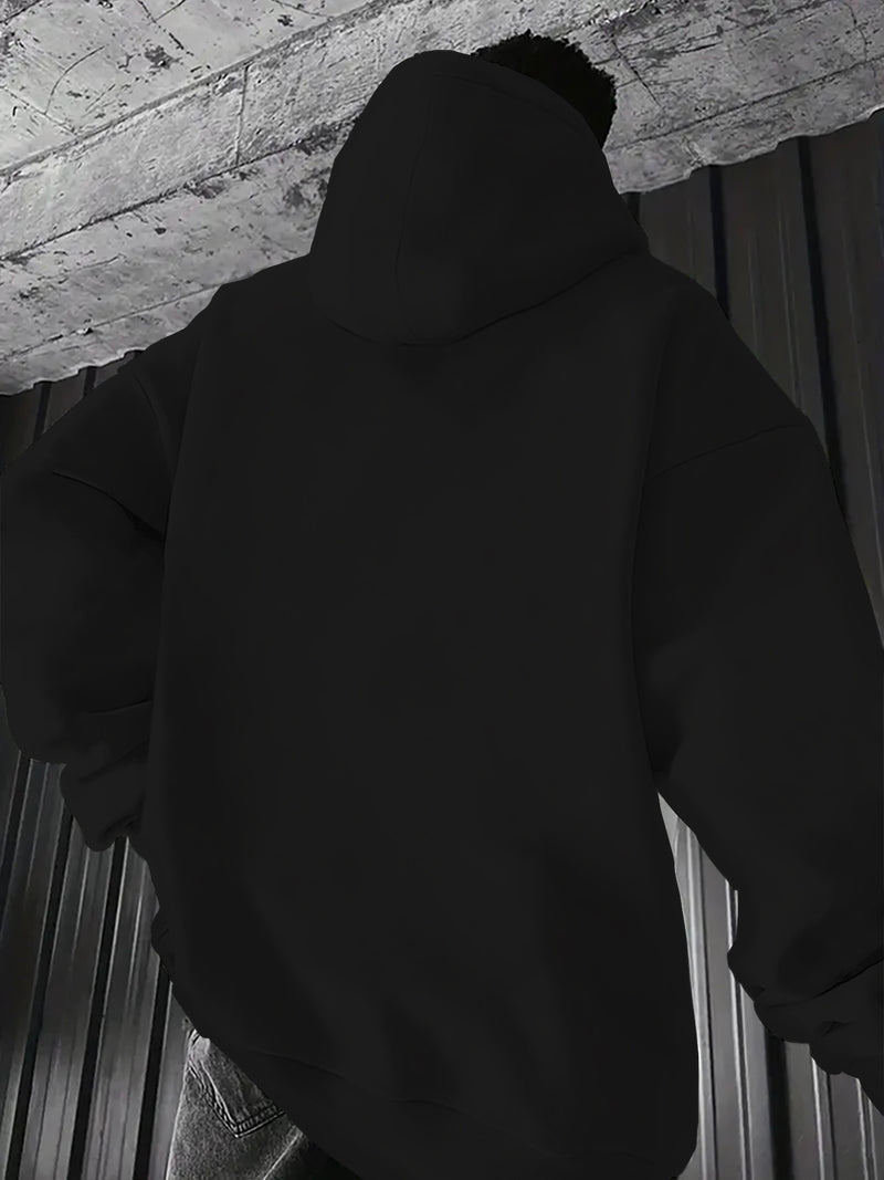 Men's Hoodie with a Heartbeat And Speed Motorcycle Print.