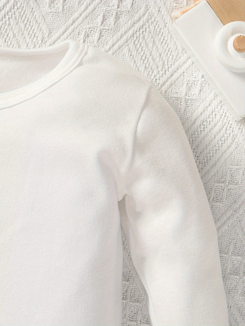 Pure Long-Sleeve Print Bodysuit, Casual Long-Sleeve Jumpsuit for Autumn.