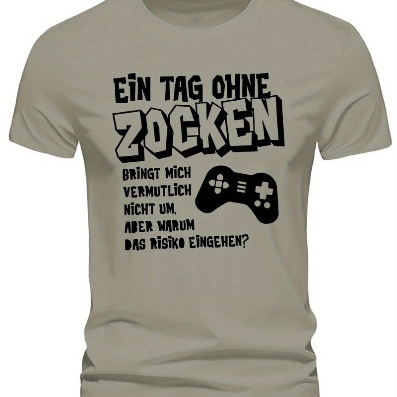 Men's Short-Sleeve Summer T-Shirt with German Streetwear Design.