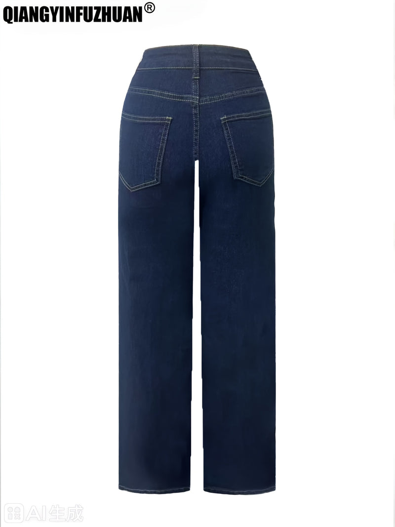Women's Loose-Fit Stretch Straight-Leg Jeans.