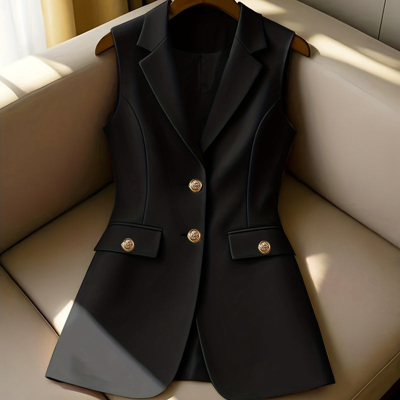 Ladies New Spring, Autumn And Winter Business Elegant Lapel Suit Vest.