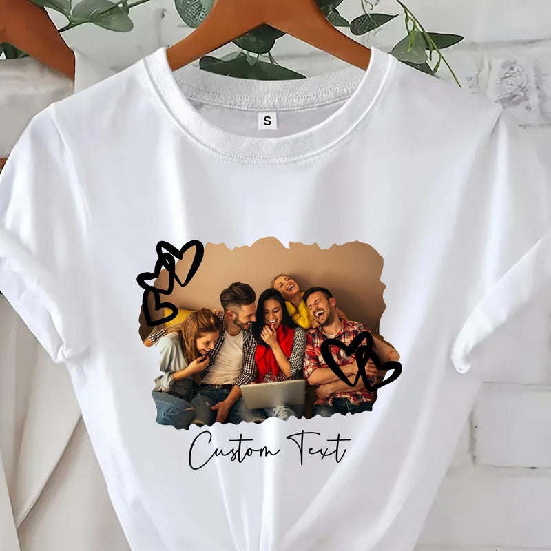 Women’s Custom Photo Shirt, Personalized Friend Picture Tee.