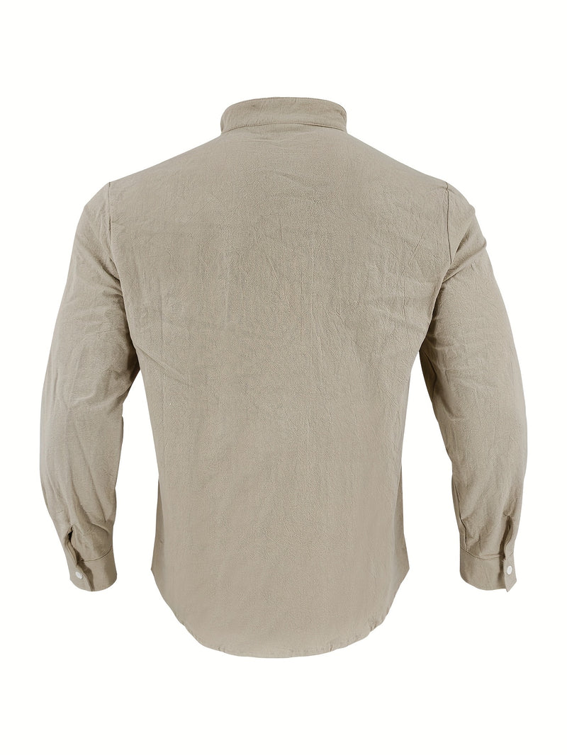 Men's Breathable Fabric Short-Sleeve V-Neck Oversized Casual T-Shirt.