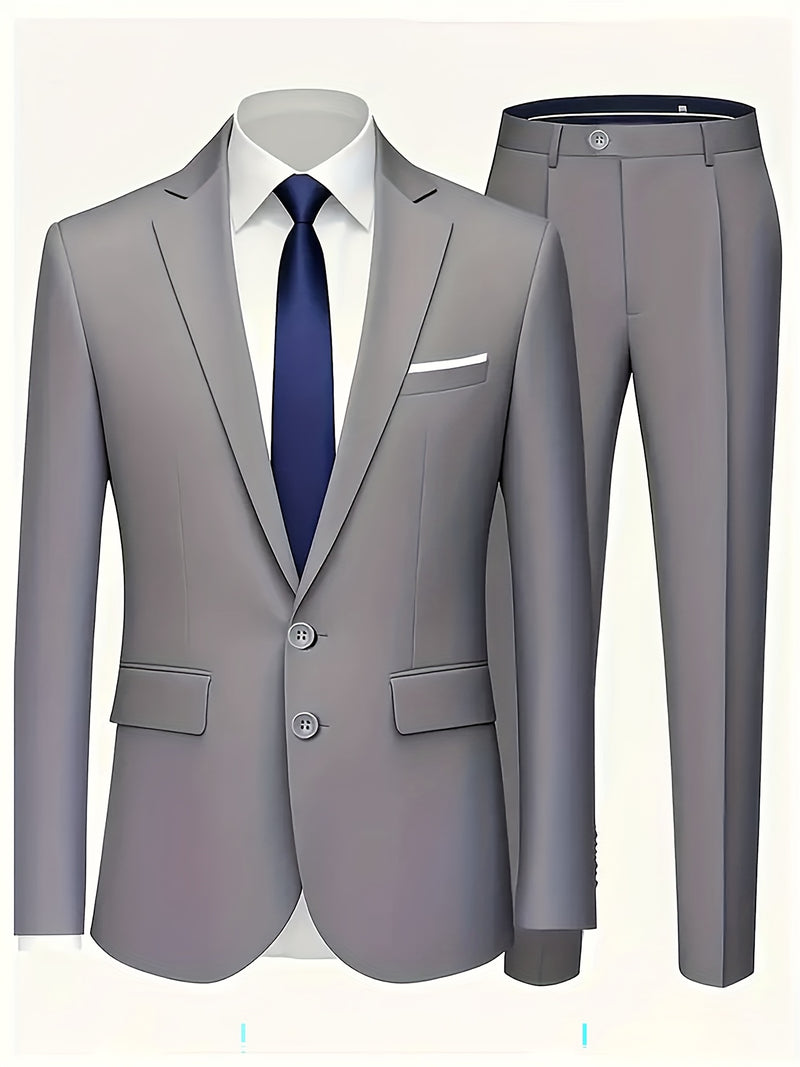 Men'S Premium Two-Piece Suit, Plus-Size Suit Set with Pants.