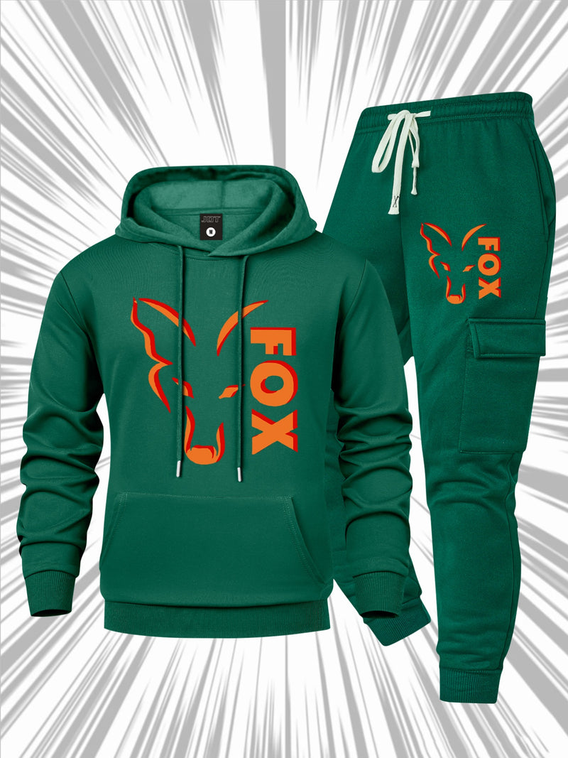 Men's Casual 2pcs Set, Fashion Long Sleeve Streetwear Hoodie.