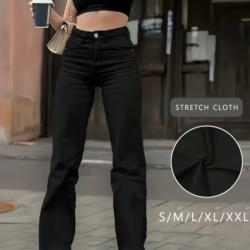 Women’s Black Stretch Butt-Lifting Waist-Cinching Horseshoe Jeans.