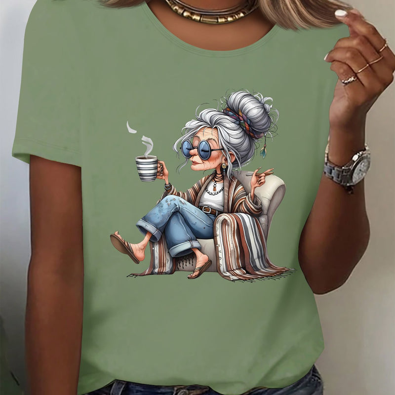 Women’s Home Casual Round Neck Short-Sleeved Top.